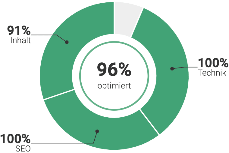 SEO Analyse Optimierungsgrad Kreisdiagramm - Beispiel